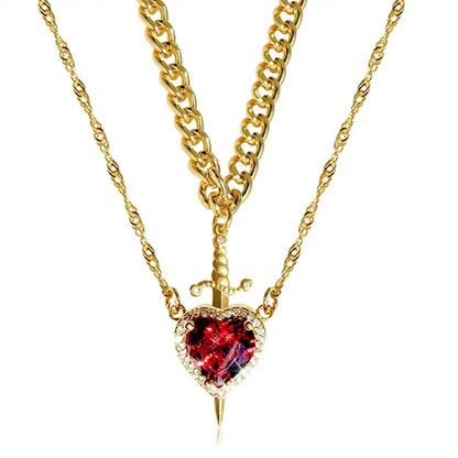 Jenesis™ Golden Heart & Sword Necklace - Jenesis